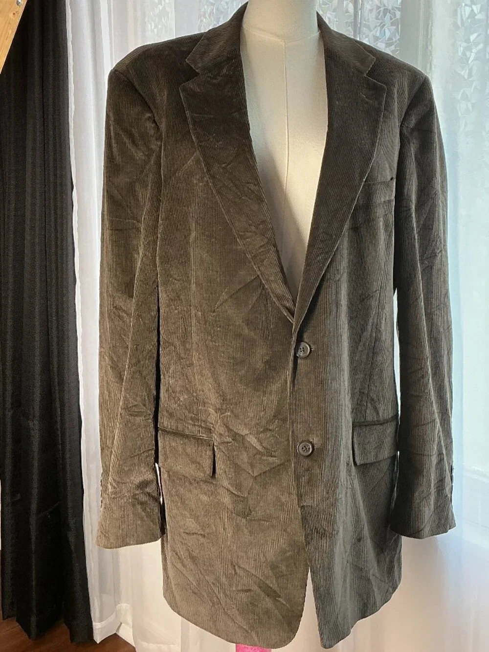 Club Room Macy’s Men’s 44L Brown Cotton Corduroy Blazer Sport Coat